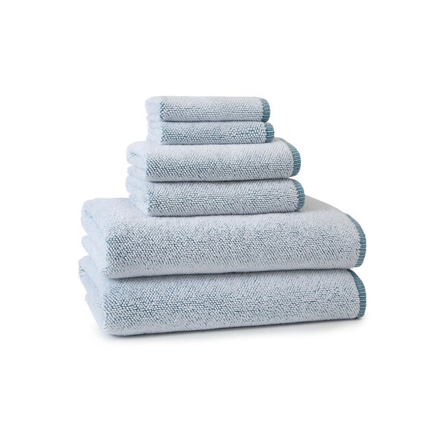 Kassatex Assisi Hand Towel, Aqua For Sale - Image 4 of 4