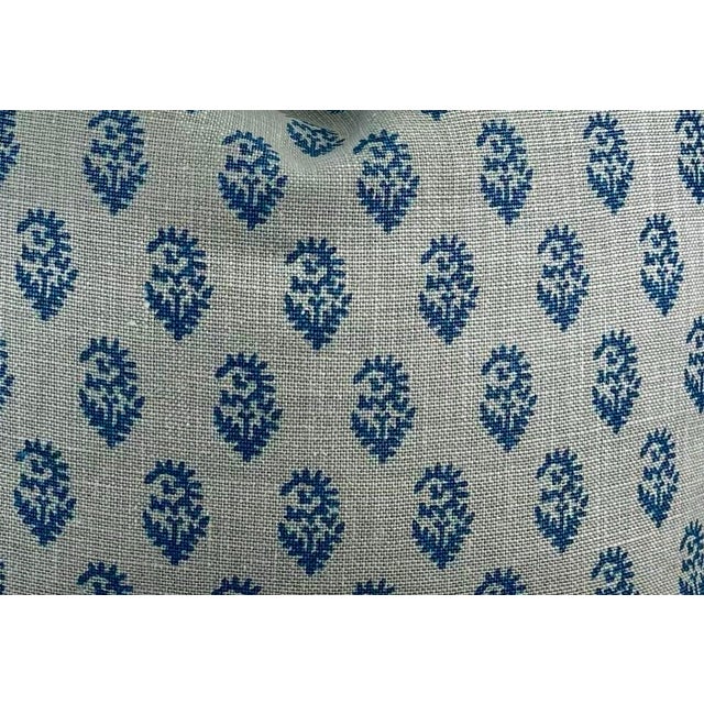 Peter Dunham Peter Dunham "Rajmata Tonal" in Blue/Blue 22" Pillows-a Pair For Sale - Image 4 of 4