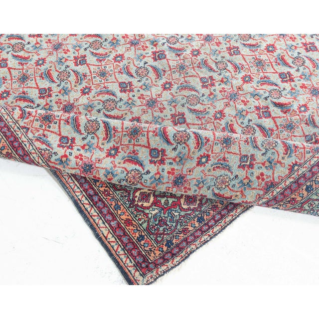 One-of-a-kind 19th Century Persian Tabriz Handmade Wool Rug For Sale In New York - Image 6 of 7