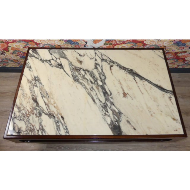 Rosewood & Marble Coffee Table, 1970s For Sale - Image 12 of 13