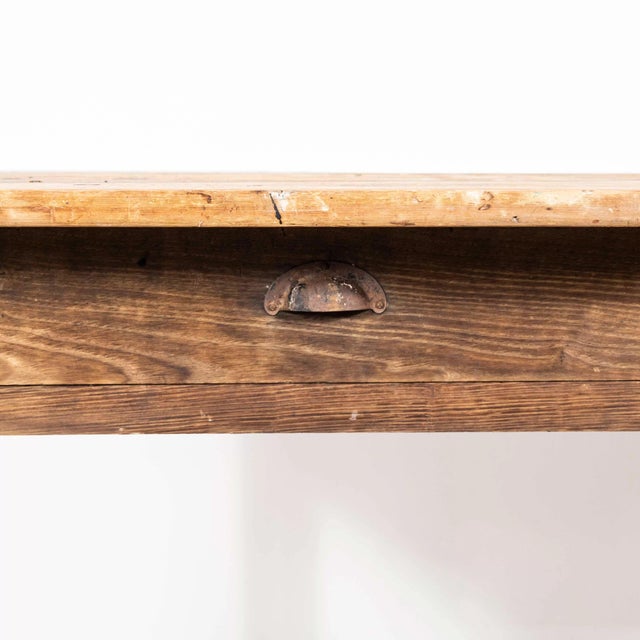 Vintage French Farmhouse Table in Scrubbed Pine, 1950s For Sale - Image 4 of 15