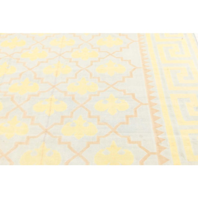 Mid 20th Century Doris Leslie Blau Extra Large Vintage Indian Dhurrie Rug with Geometric Allover For Sale - Image 5 of 8