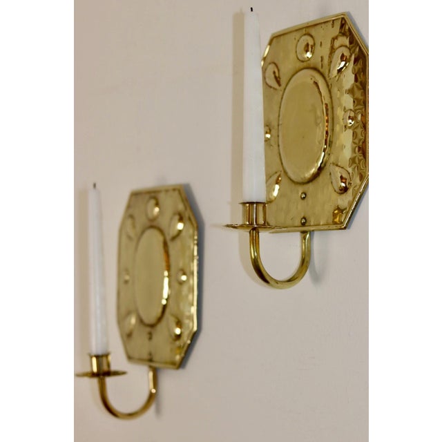 Mid-Century Swedish Brass Sconces, Set of 2 For Sale - Image 4 of 8