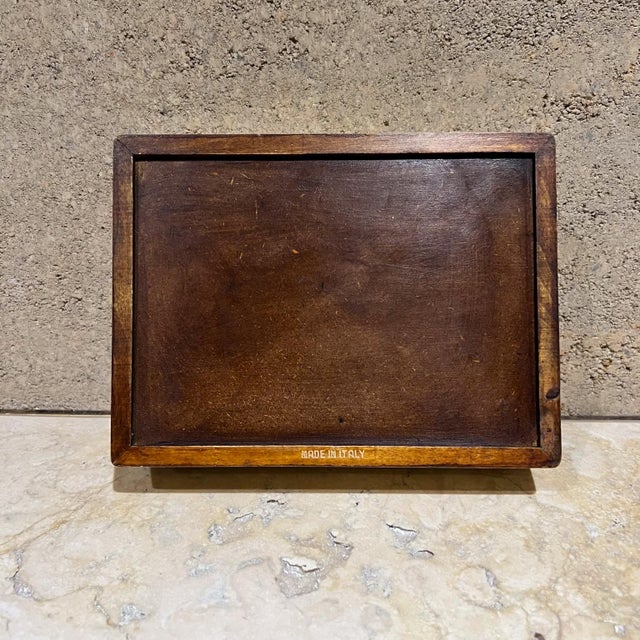 Hollywood Regency Mark Cross Luxurious Vintage Wood Box Italy For Sale - Image 9 of 13