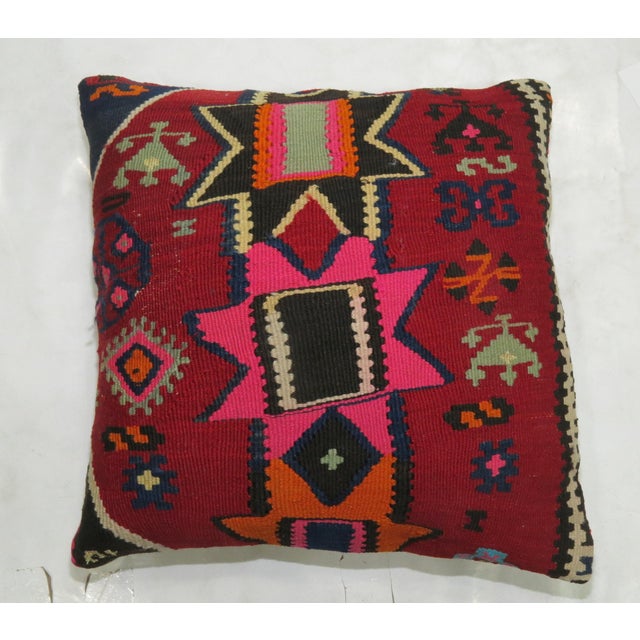 Turkish Kilim Pillow For Sale - Image 4 of 5