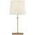 Transitional Visual Comfort Signature Dauphine Bedside Lamp in Gilded Iron with Linen Shade For Sale - Image 3 of 3