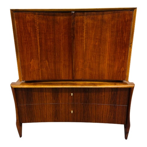 Mid-Century Modern Sculptural Walnut Gentlemen's Chest