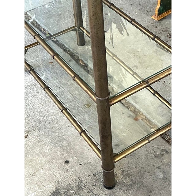 Vintage Burnished Brass Etagere For Sale - Image 11 of 12