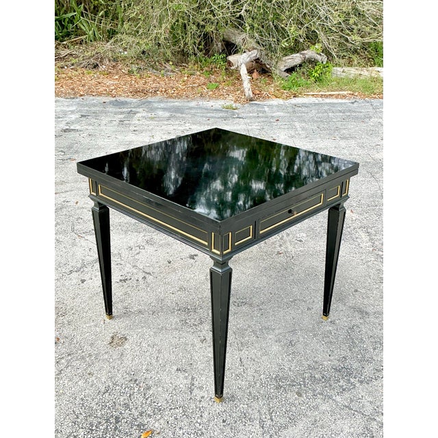 Vintage Regency Gilt Tipped Flip Top Game Table For Sale In West Palm - Image 6 of 12