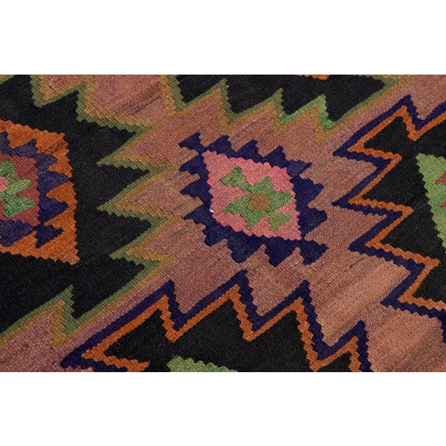 Textile Mid-20th Century Turkish Kilim Red Handmade Tribal Wool Runner For Sale - Image 7 of 10