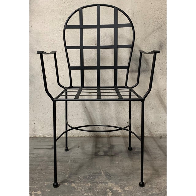 Set of 2 Garden or Dinning Armchairs in Black Wrought Iron, Indoor & Outdoor For Sale - Image 17 of 18