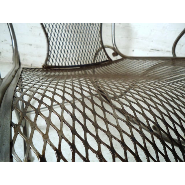 Silver Mid 20th Century Vintage Industrial Metal Rocker For Sale - Image 8 of 9