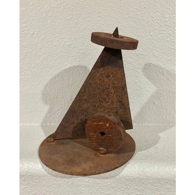 Abstract Steel Sculpture by Artist Simi Dabah, (8” High) See Additional Photos For Sale - Image 6 of 11