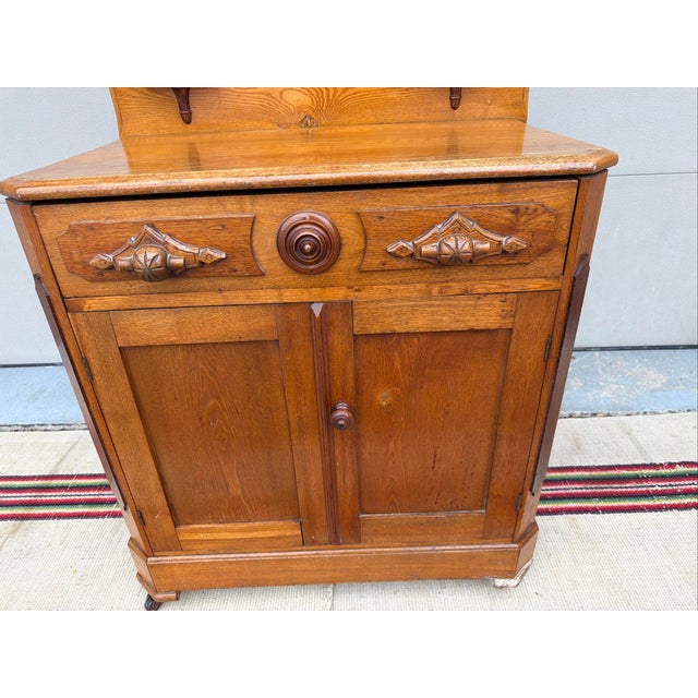 Antique Victorian Chestnut and Walnut Washstand, Lebanon County Pa, Circa 1870 For Sale - Image 11 of 17
