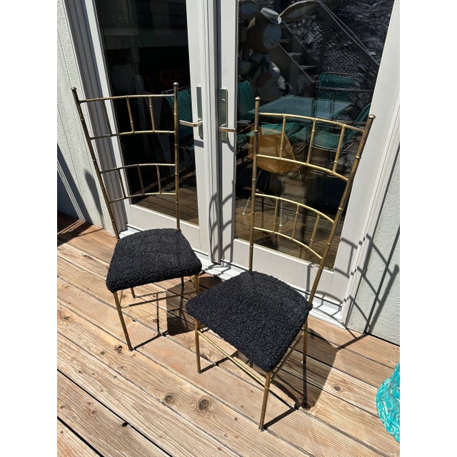 Mid 20th Century Mid 20th Century Italian Faux Bamboo Gold Gilt Chiavari Style Chairs - Set of 2 For Sale - Image 5 of 8