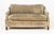 Contemporary Sage Green Chenille Upholstered Two-Seat Sofa, on four mahogany legs. 30.5" H x 54" W x 30" D; seat: 18" H....