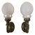 Vintage Brass Caldwell Wall Sconces With Vintage Shades - a Pair For Sale