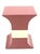 Grasscloth Wrapped Three Mid Century Modern Pink Lacquer Brass Trim Pedestals For Sale - Image 9 of 9