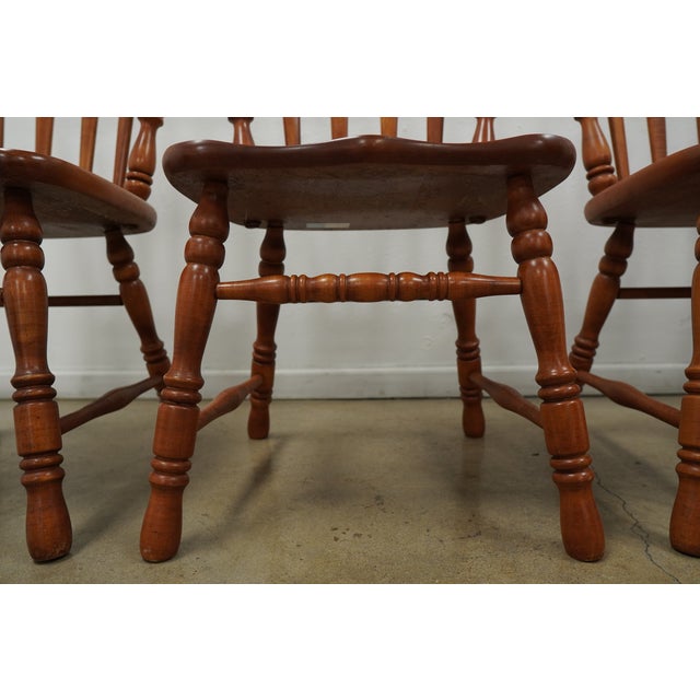 Vintage Tell City Early American Colonial Solid Wood Dining Chairs (Set of 8) For Sale - Image 16 of 17