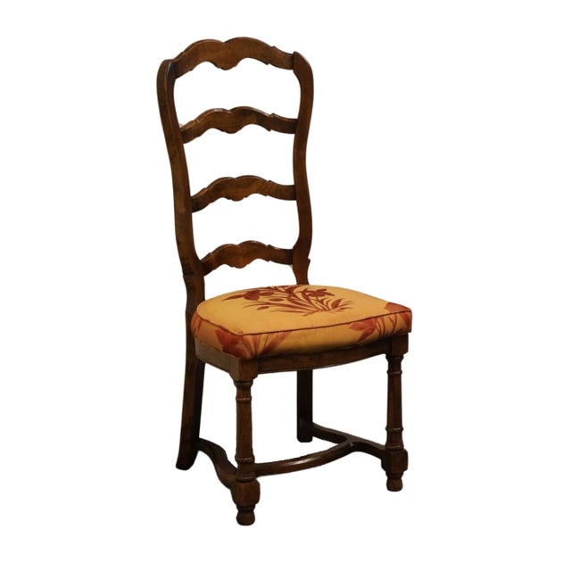 VINTAGE ANTIQUE Country French Style Ladderback Dining Side Chair 43.5" High 19.25" Wide 27" Deep Seat: 18.5" High We...