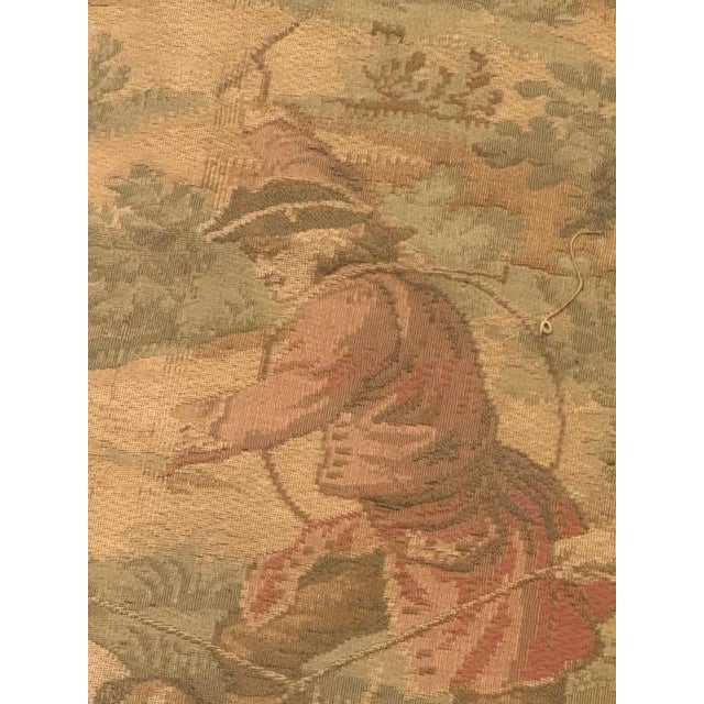 Textile Vintage French Aubusson Style Jacquard Tapestry with Hunting Scene, 1970s For Sale - Image 7 of 18