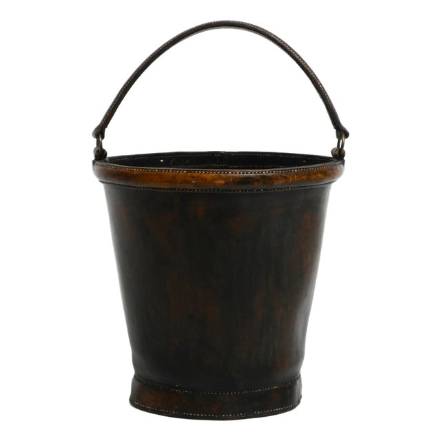 Large Mid-Century Modern Paper Basket in Cowhide, 1960s For Sale