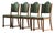 Vintage Baroque Slim Oak Dining Chairs with Upholstered Backs, 1960s, Set of 4 For Sale
