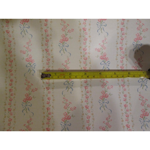 Vintage 1980s Floral Stripe Motif Wallpaper For Sale - Image 4 of 12