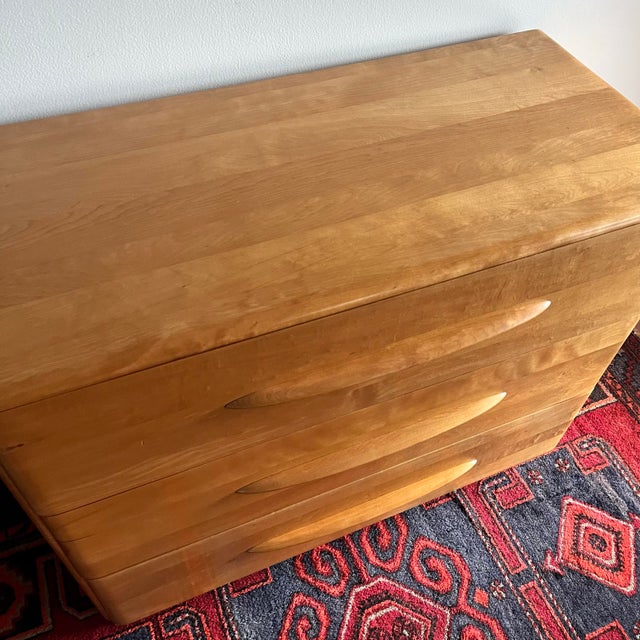 1950s Mid-Century Heywood Wakefield Dresser 3 Drawer Refinished, Attributed For Sale In West Palm - Image 6 of 11