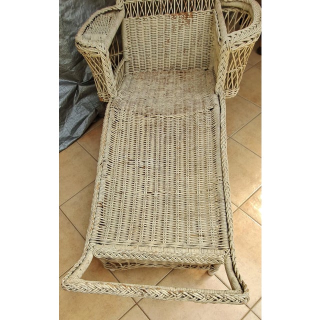 1920's White Wicker Chaise Lounge Chairish