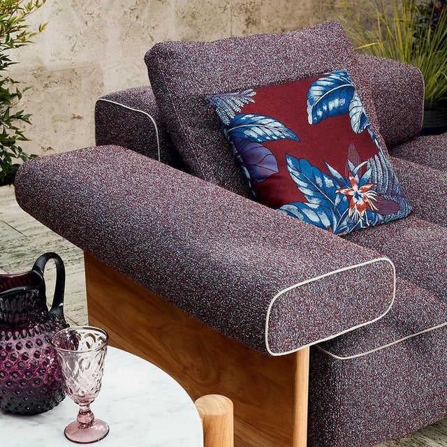 Cassina Metal, Teak and Fabric Sail Out Outside Ottoman by Rodolfo Dordoni for Cassina For Sale - Image 4 of 6