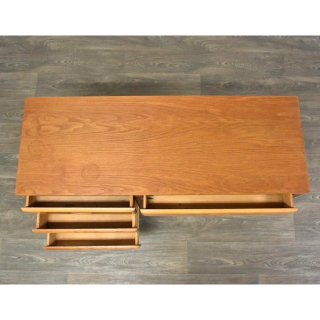 1960s Oak Mid Century Modern Desk For Sale - Image 4 of 12