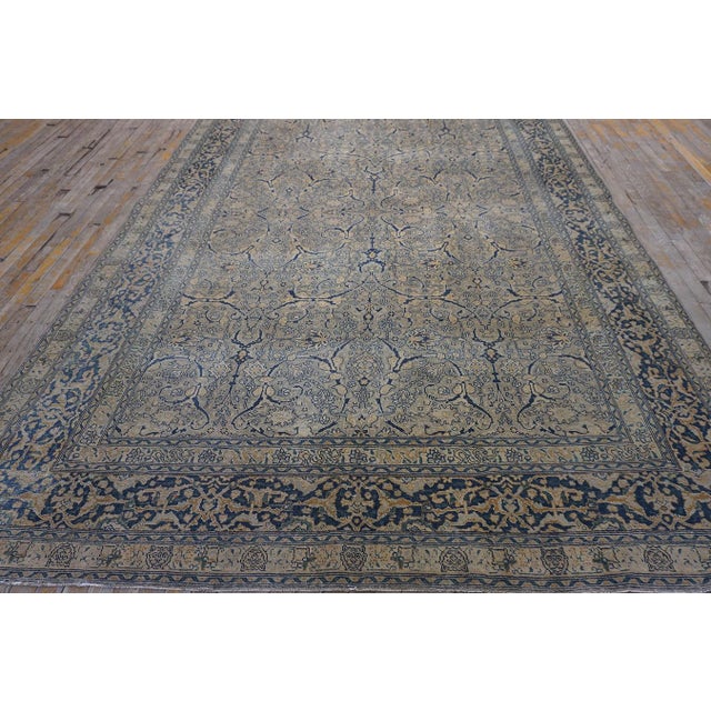 1920s 1920s Antique Gray Floral Shah Abbas Room Size Knotted Wool Persian Tabriz Rug For Sale - Image 5 of 11