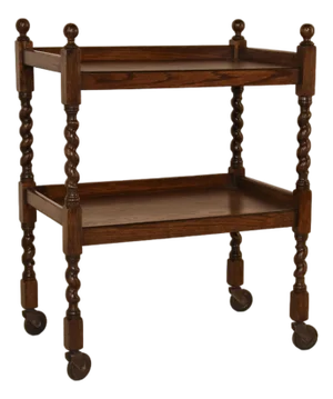 Edwardian Oak Bar Cart From England, Circa 1900