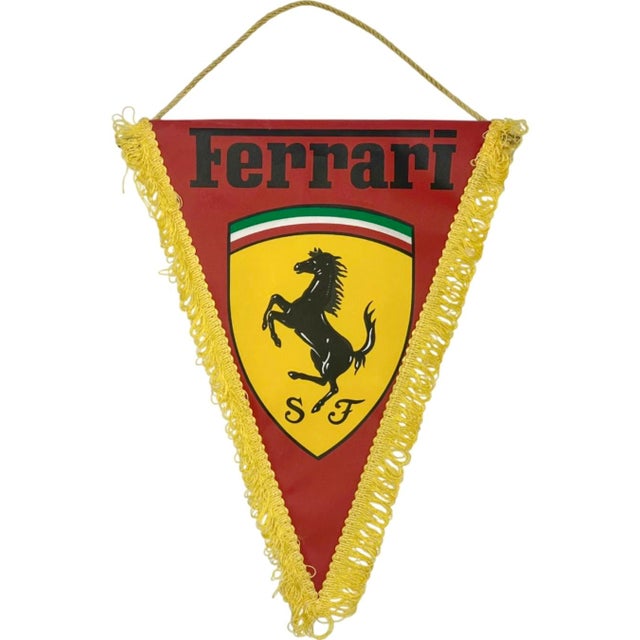 Vintage Scuderia Ferrari Pennant Flag For Sale - Image 9 of 11