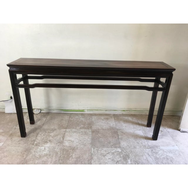 Chinese Rosewood Console Table With Carved Spiral Details and Architectural Form For Sale - Image 4 of 11