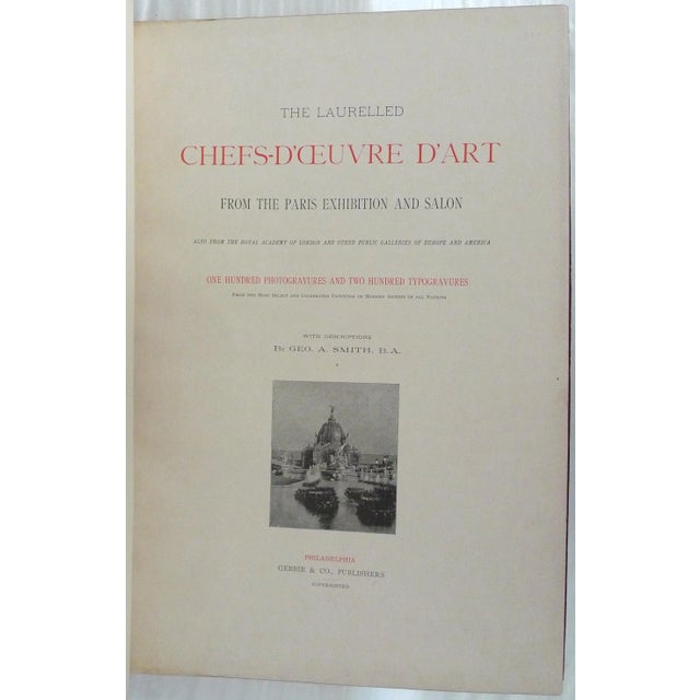 Late 19th Century Laurelled Chefs-d'Oeuvre d'Art Illustrated Leather Folio Volume Books- Set of 4 For Sale - Image 4 of 13