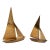 Pair of Mid Century Modern Nautical Brass Sailboats For Sale