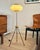 Danish Mid-Century Tripod Floor Lamp Attributed to Svend Aage Holm Sørensen with Pleated Shade Attributed to Lars Eiler...