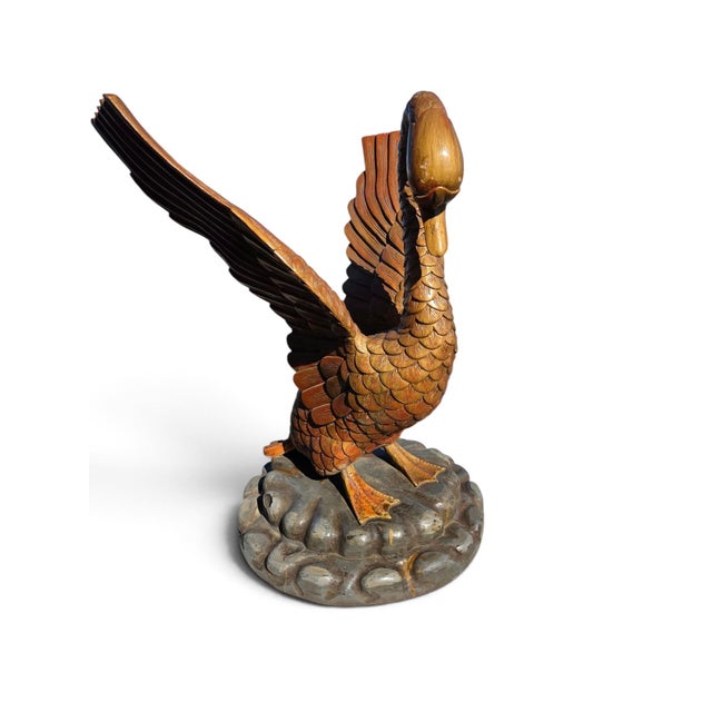 Wood Handmade Italian, Beautiful Swan Center Table Decor. For Sale - Image 7 of 18
