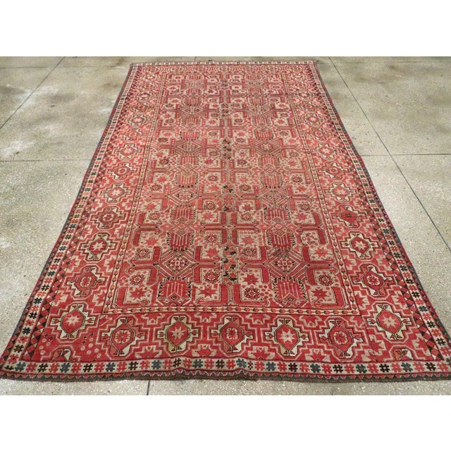 Early 20th Century Galerie Shabab Collection Early 20th Century Handmade Central Asian Tribal Gallery Accent Rug For Sale - Image 5 of 10