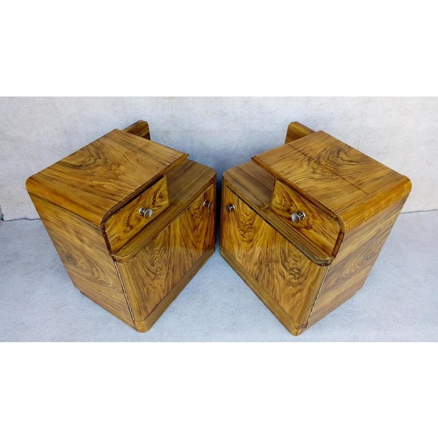 Art Deco Bedside Tables by Jindrich Halabala for Up Závody, 1940s, Set of 2 For Sale - Image 15 of 18