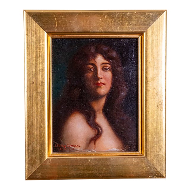 Early 20th C Portrait of a Brunette | Schmand, James Phillip For Sale