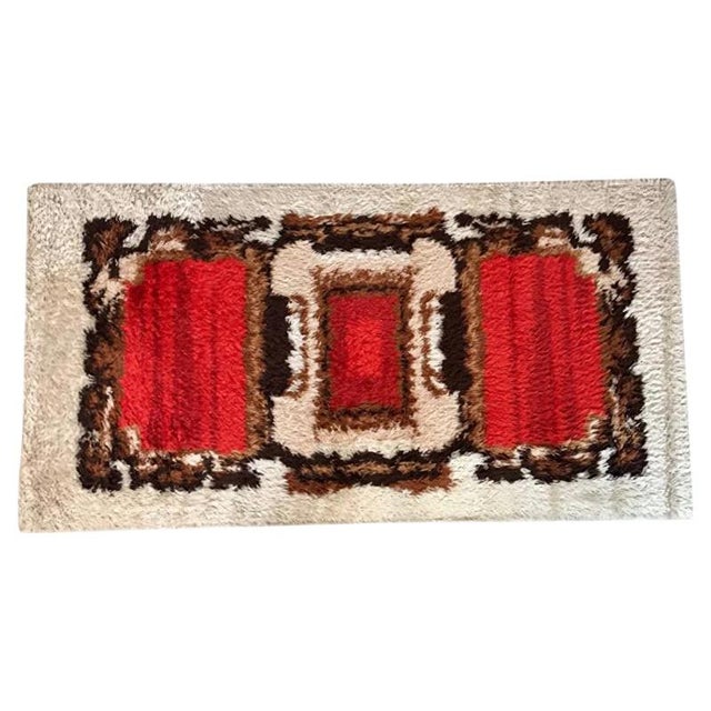 Abstract Graphic Wall or Floor Wool Rug, 1960s For Sale - Image 9 of 9