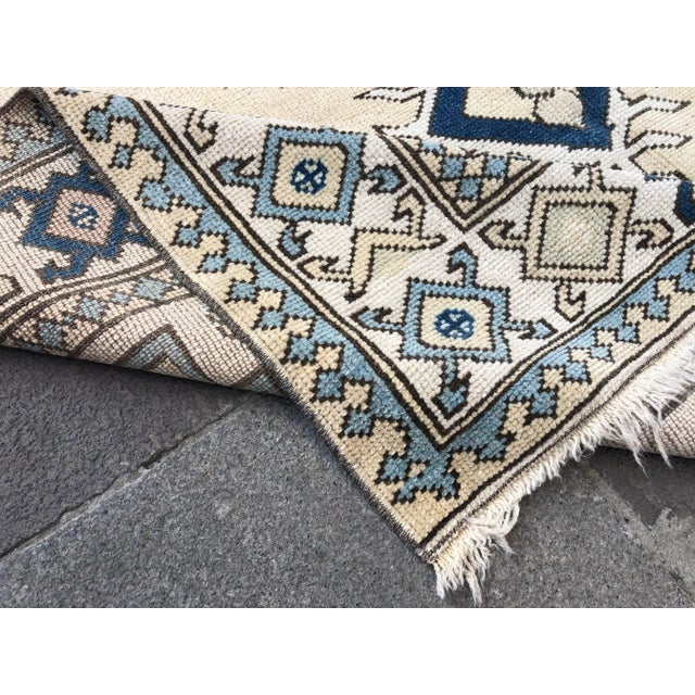 1960s Vintage Tribal Handmade Floral Rug- 5′2″ × 7′10″ For Sale - Image 10 of 11