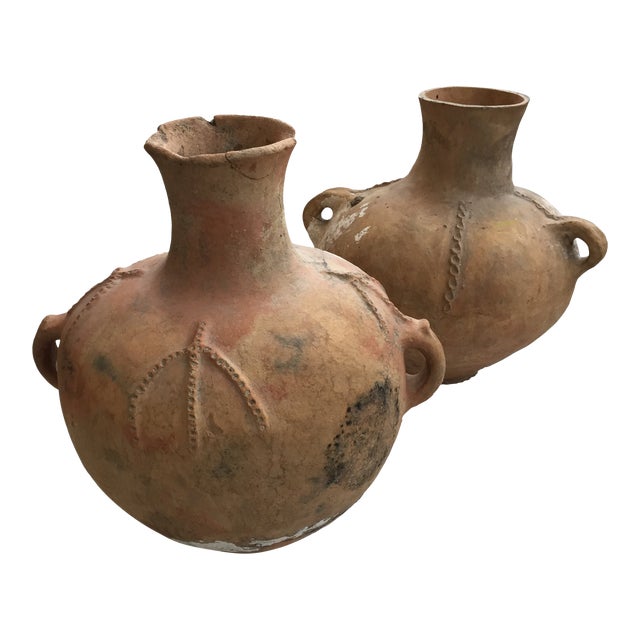 Ancient Amphorae Pottery Vessels - a Pair For Sale