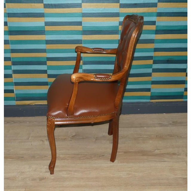 Baroque Chippendale Chair in Skai and Faux Leather, 1960s For Sale - Image 3 of 9