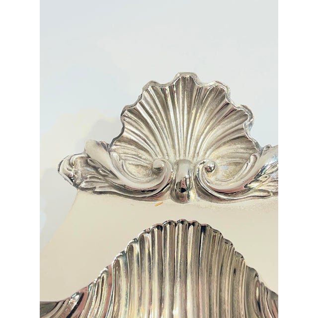 Vintage Sheffield Silver Plate Shell Dish, English Regency Style For Sale - Image 11 of 13