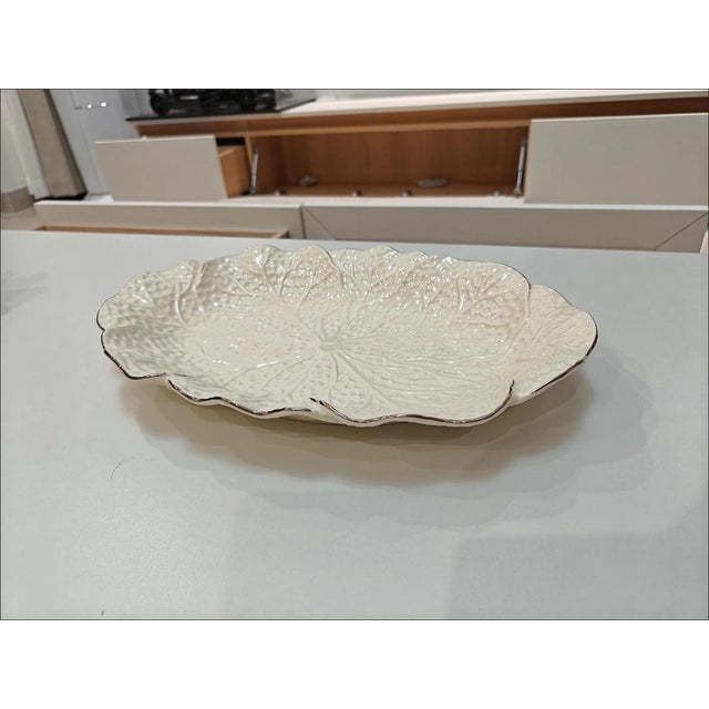 Art Deco Bionic Cabbage Pattern Light Luxury Ceramic Plate For Sale - Image 3 of 3