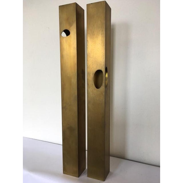 Roberto Vecchione, The Skyscrapers Abstract Sculptures, 1998, Brass, Set of 2 For Sale - Image 6 of 18